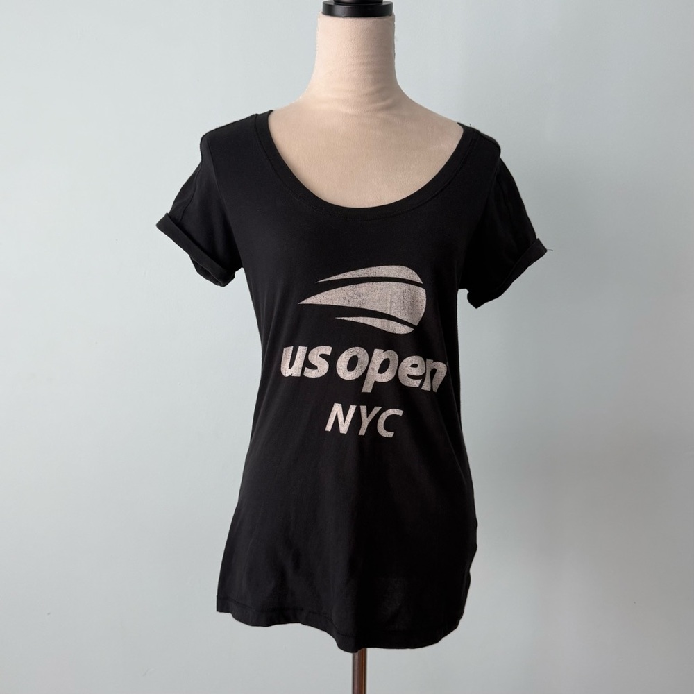 🎾🖤 Red Jacket US Open NYC Graphic Tee Women's Medium Black Tennis Shirt
